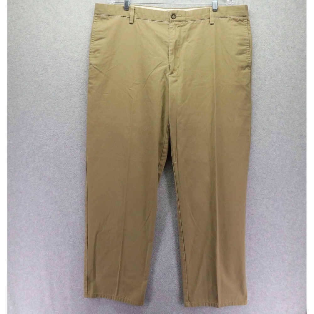 Dockers Pants Mens 40x32 D2 Straight Fit Signature Khaki Business Flat Front Tan